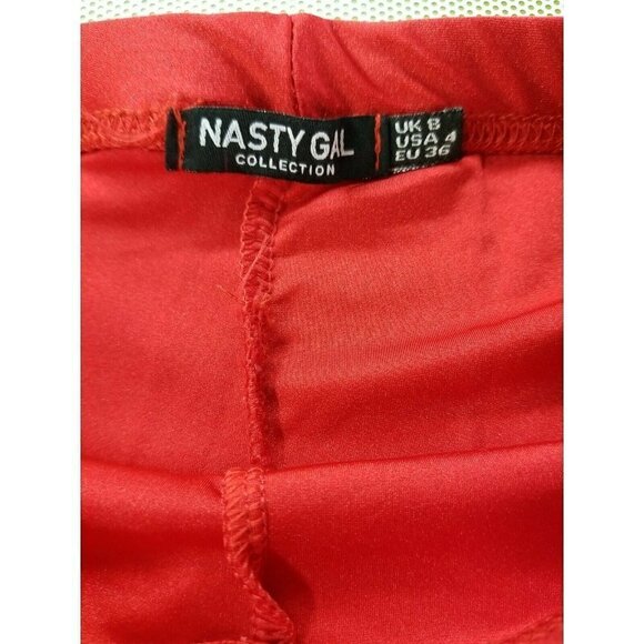Nasty Gal stretch red Shorts Sz 4 - Picture 2 of 3